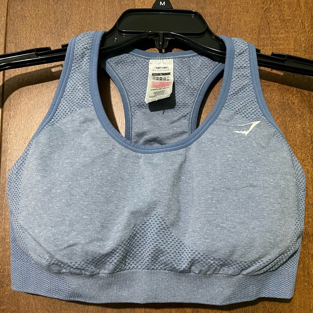 Gymshark Vital 2.0 Seamless Sport Bra - Blue Marl - Size L